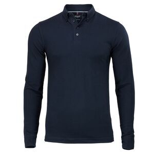 Nimbus Mens Carlington Deluxe Long Sleeve Polo Shirt / Navy